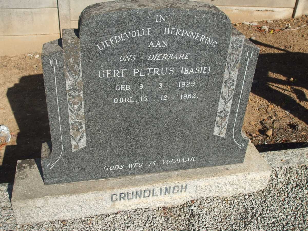 GRUNDLINGH Gert Petrus 1929-1962