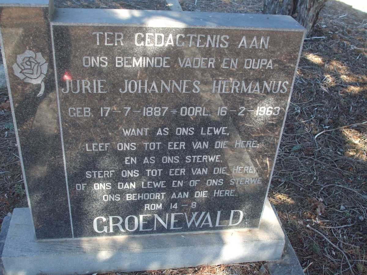 GROENEWALD Jurie Johannes Hermanus 1887-1963