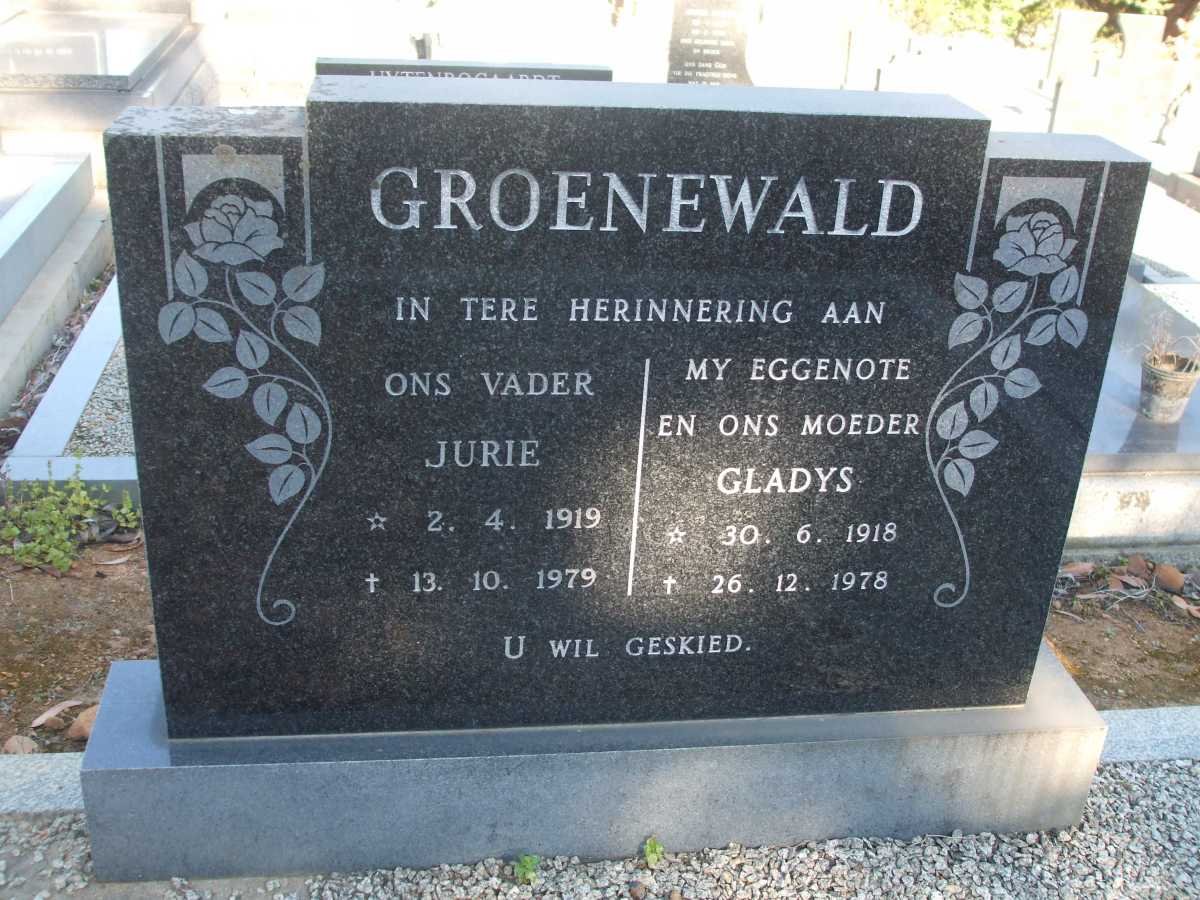 GROENEWALD Jurie 1919-1979 &amp; Gladys 1918-1978