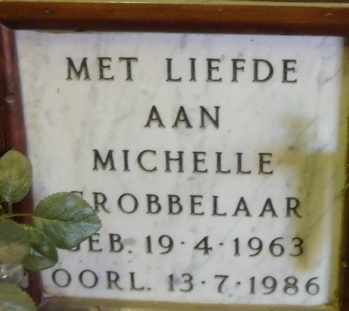 GROBBELAAR Michelle 1963-1986