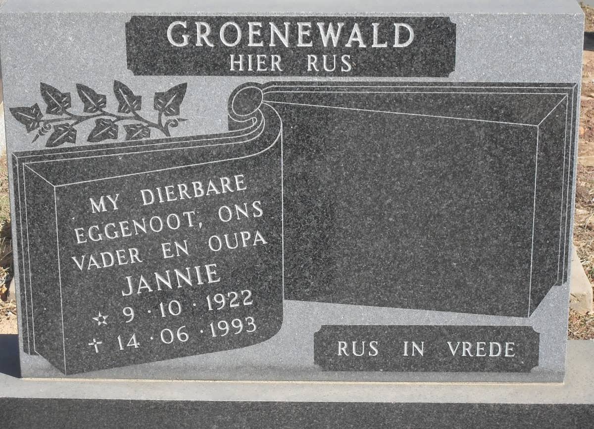 GROENEWALD Jannie 1922-1993