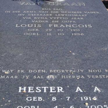 GRAAN Louis Francois, van 1911-1986 &amp; Hester A.A. 1914-2005