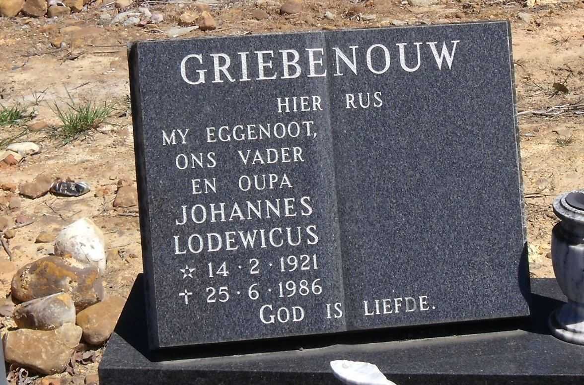 GRIEBENOUW Johannes Lodewicus 1921-1986