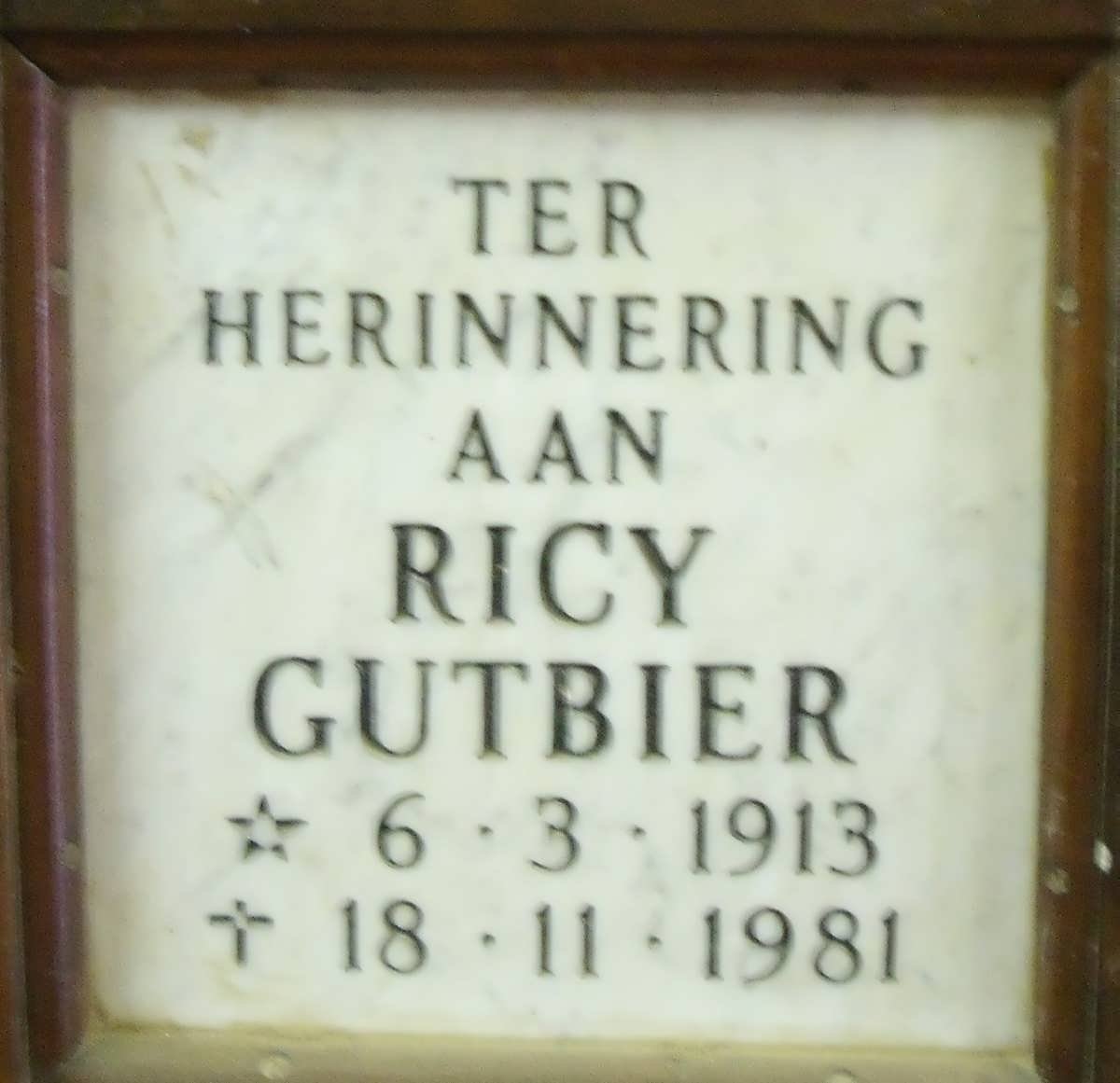GUTBIER Ricy 1913-1981