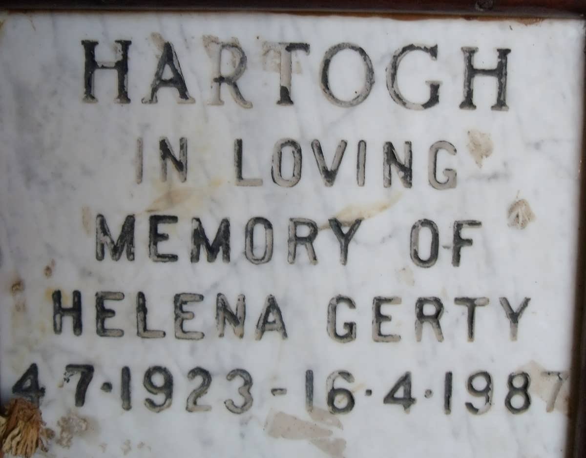 HARTOGH Helena Gerty 1923-1987