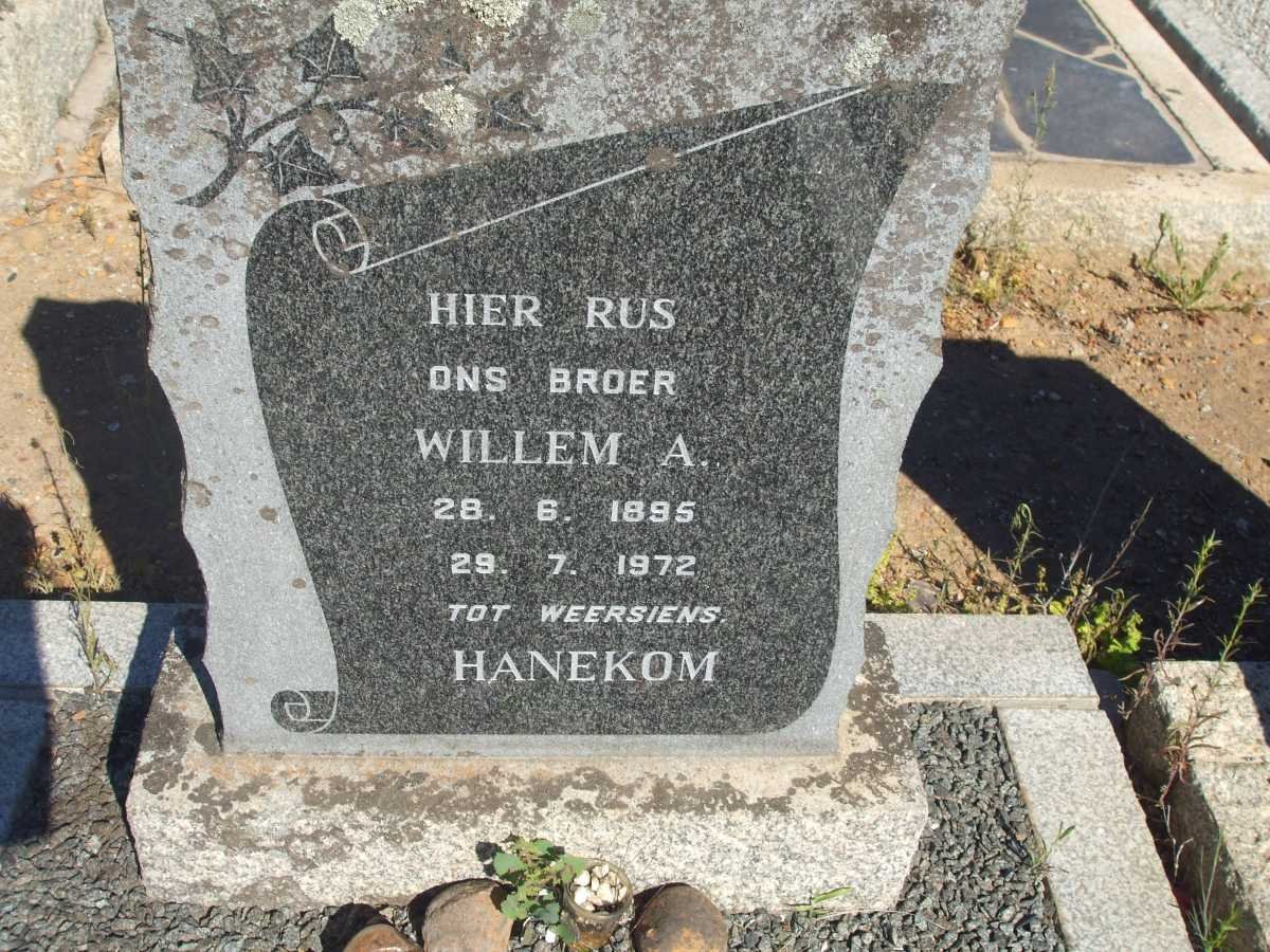 HANEKOM Willem A. 1895-1972 