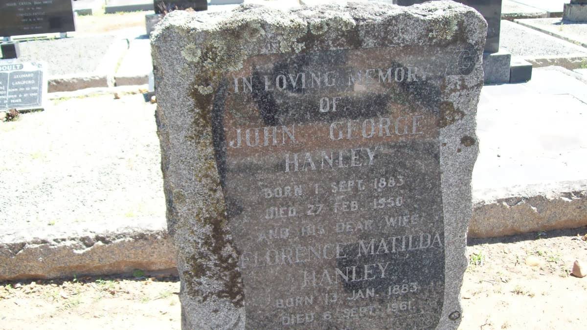 HANLEY John George 1883-1950 &amp; Florence Matilda 1883-1961