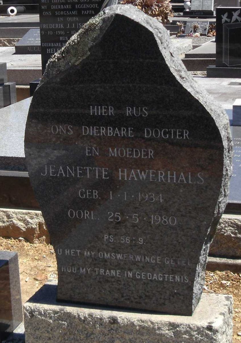 HAWERHALS Jeanette 1934-1980