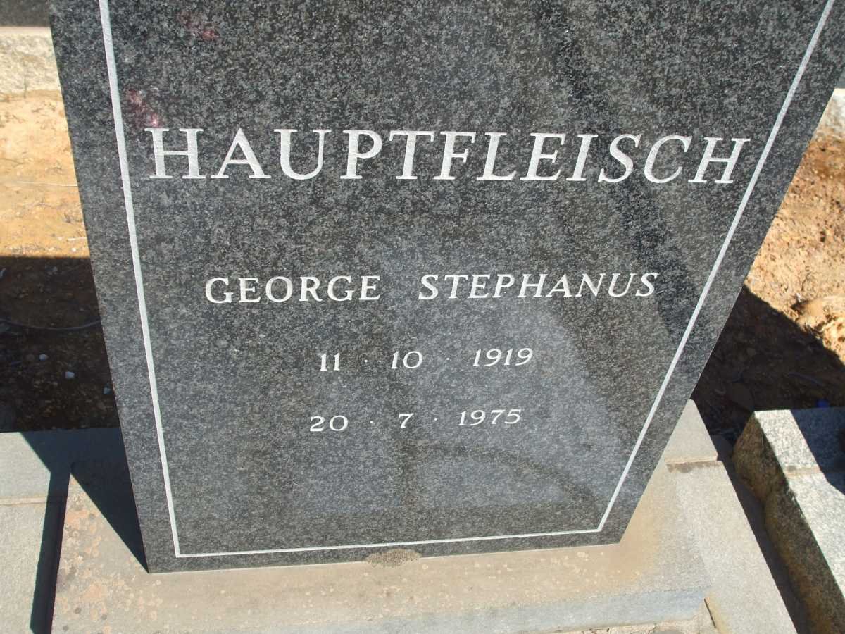 HAUPTFLEISCH George Stephanus 1919-1975