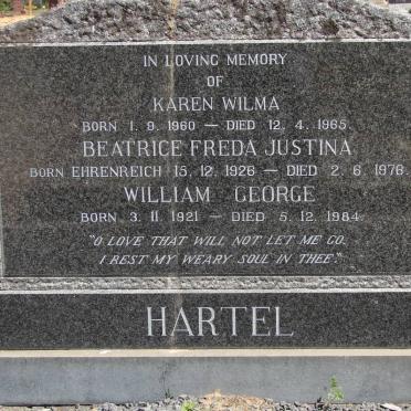 HARTEL William George 1921-1984 &amp; Beatrice Freda Justina EHRENREICH 1926-1976:: HARTEL Karen Wilma 1960-1965