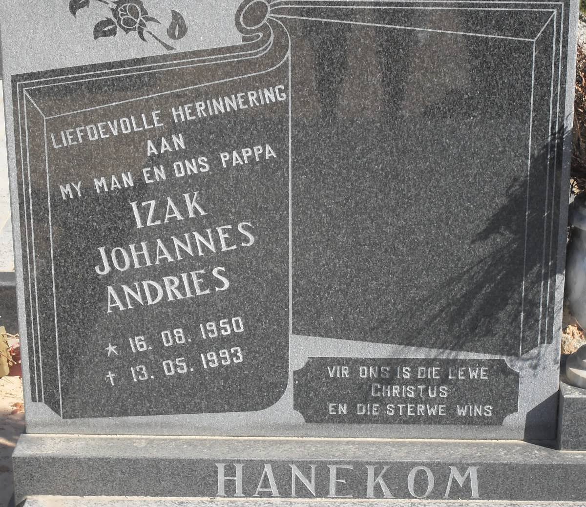 HANEKOM Izak Johannes Andries 1950-1993