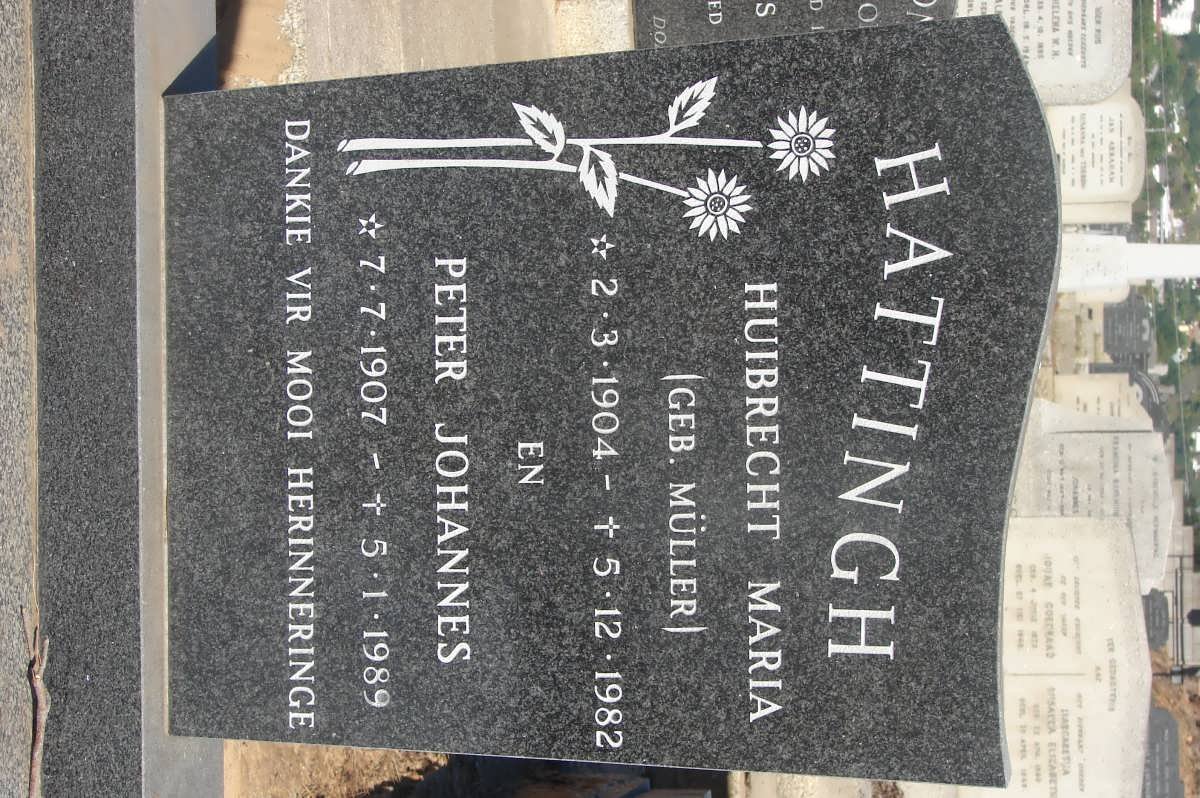 HATTINGH Peter Johannes 1907-1989 &amp; Huibrecht Maria MüLLER 1904-1982