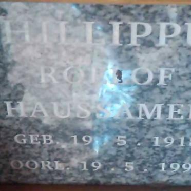 HAUSSAMER Phillippus Roelof 1918-1995