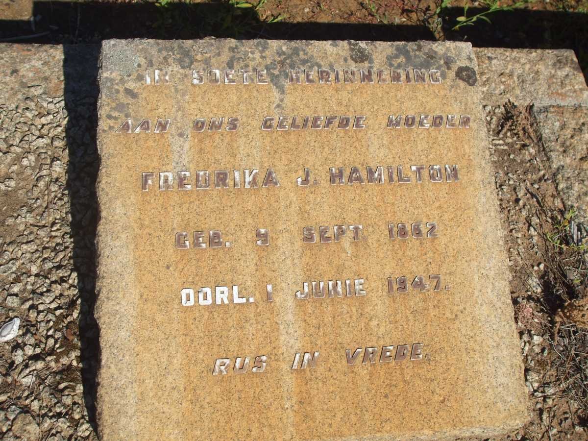 HAMILTON Fredrika J. 1862-1947