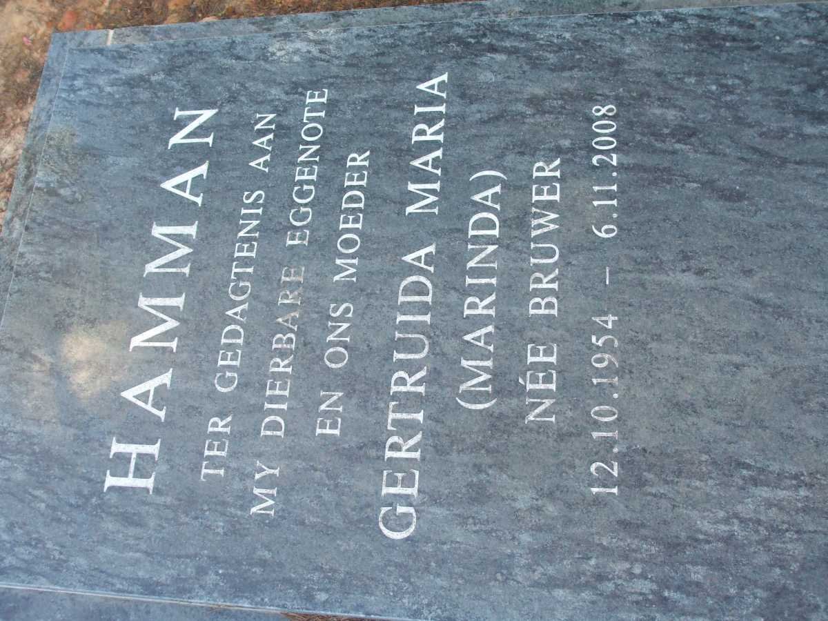HAMMAN Gertruida Maria nee BRUWER 1954-2008