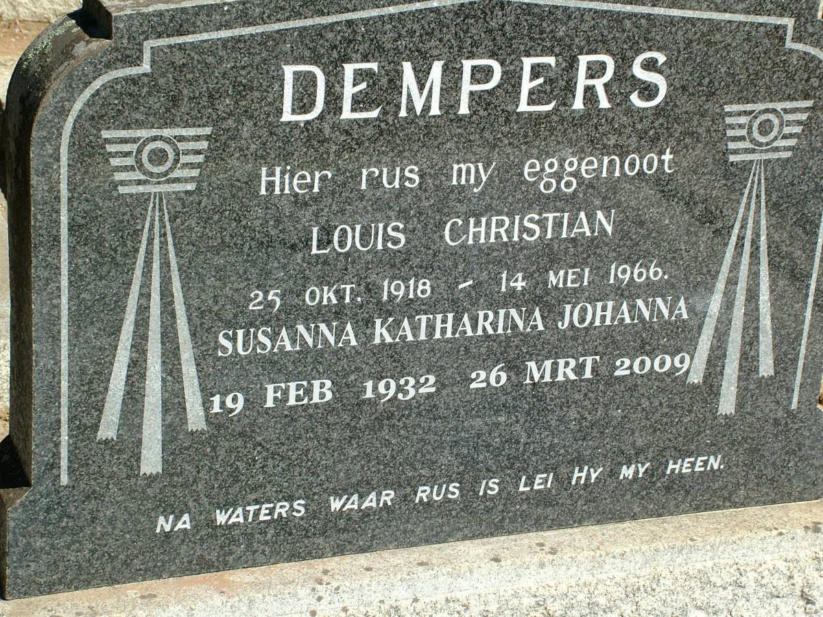 HAUPT Carel Albrecht 1915-1990 :: HAUPT S.K.J. :: DEMPERS Louis Christian 1918-1966 &amp; Susanna Katharina Johanna1932-2009