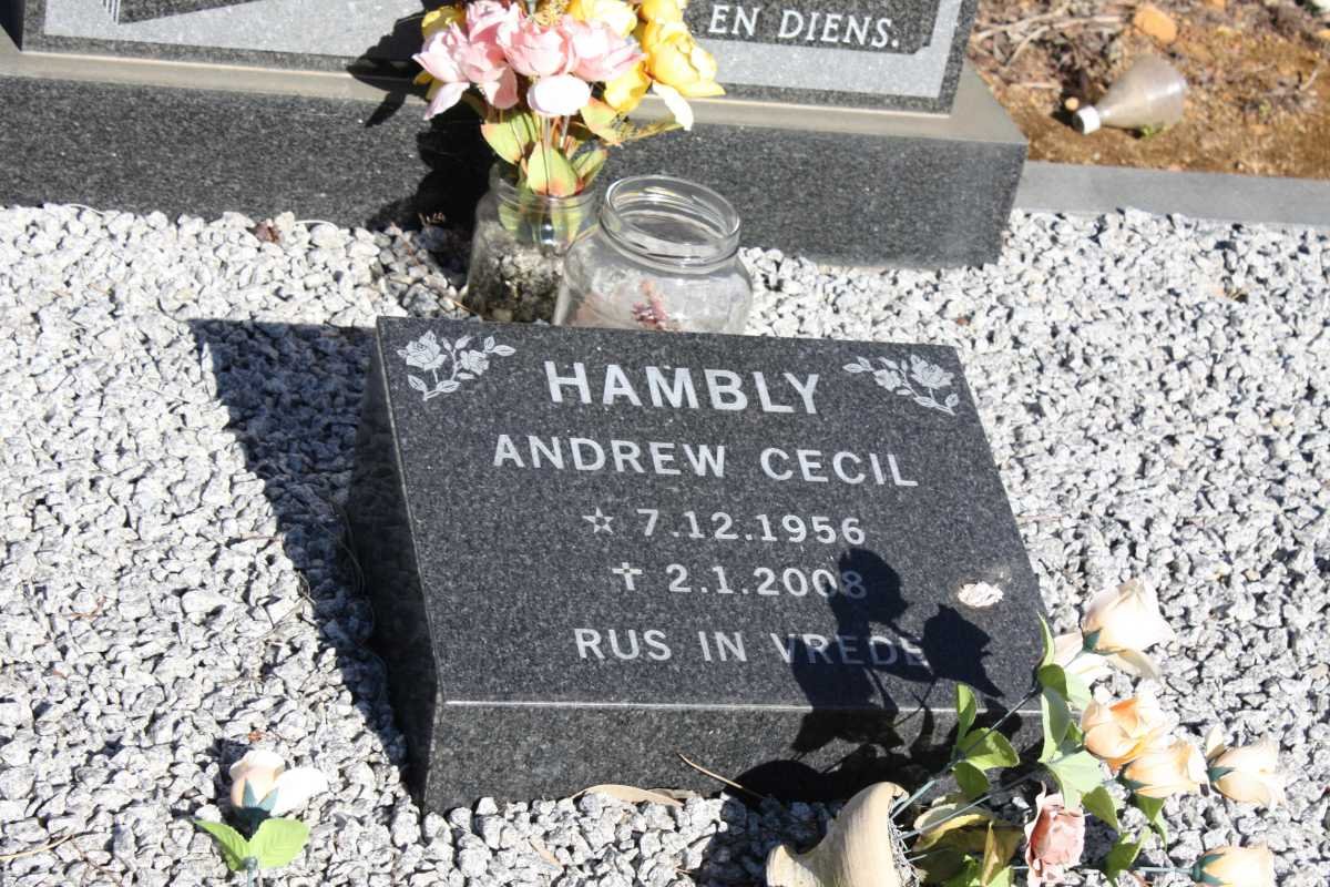 HAMBLY Cecil Stanley 1931-1981 &amp; Francina Susanna W. 1934-2003 :: HAMBLY Andrew Cecil 1956-2008
