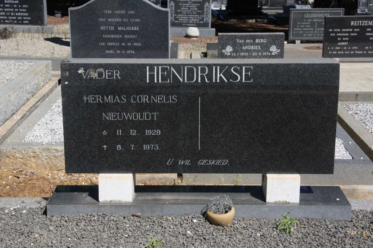 HENDRIKSE Hermias Cornelis Nieuwoudt 1929-1973