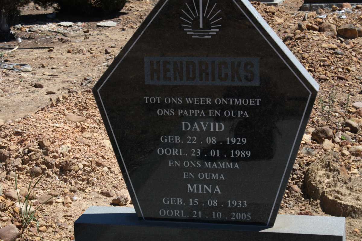 HENDRICKS David 1929-1989 &amp; Mina 1933-2005