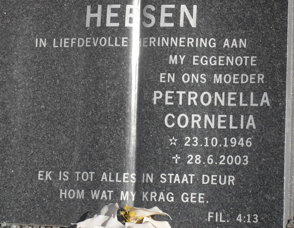 HEESEN Petronella Cornelia 1946-2003