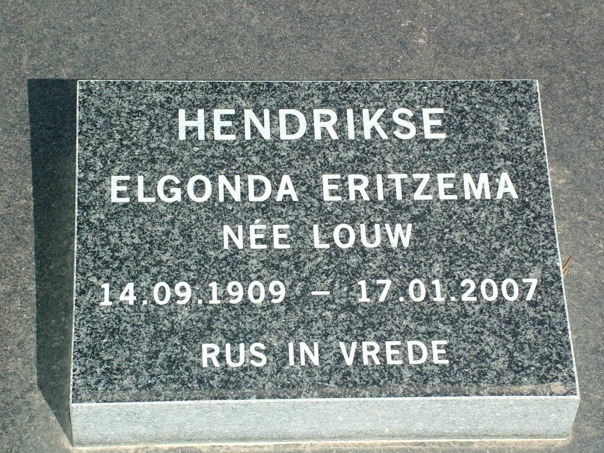 HENDRIKSE Elgonda Eritzema nee LOUW 1909-2007