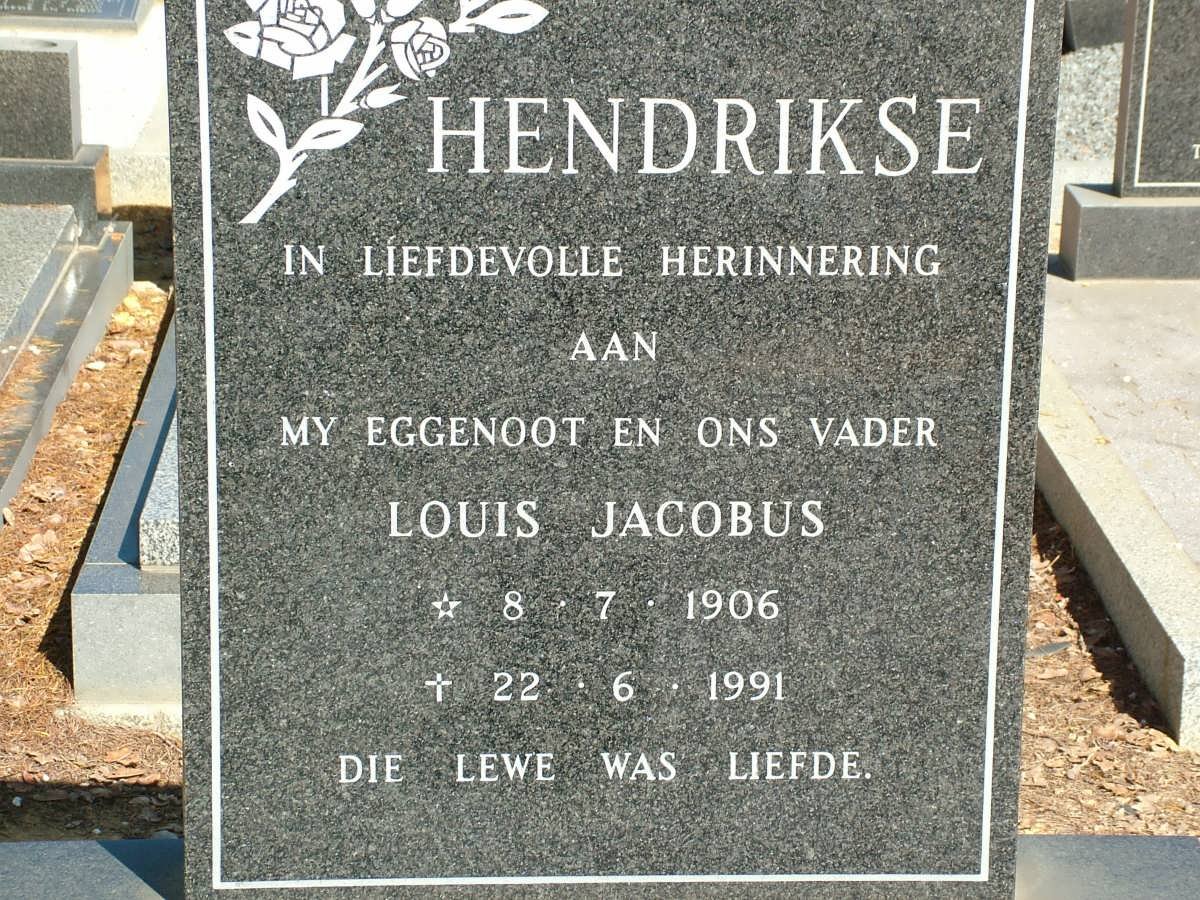HENDRIKSE Louis Jacobus 1906-1991
