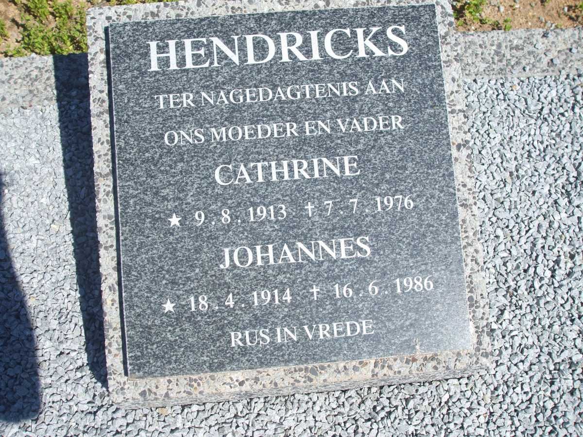 HENDRICKS Johannes 1914-1986 &amp; Cathrine 1913-1976