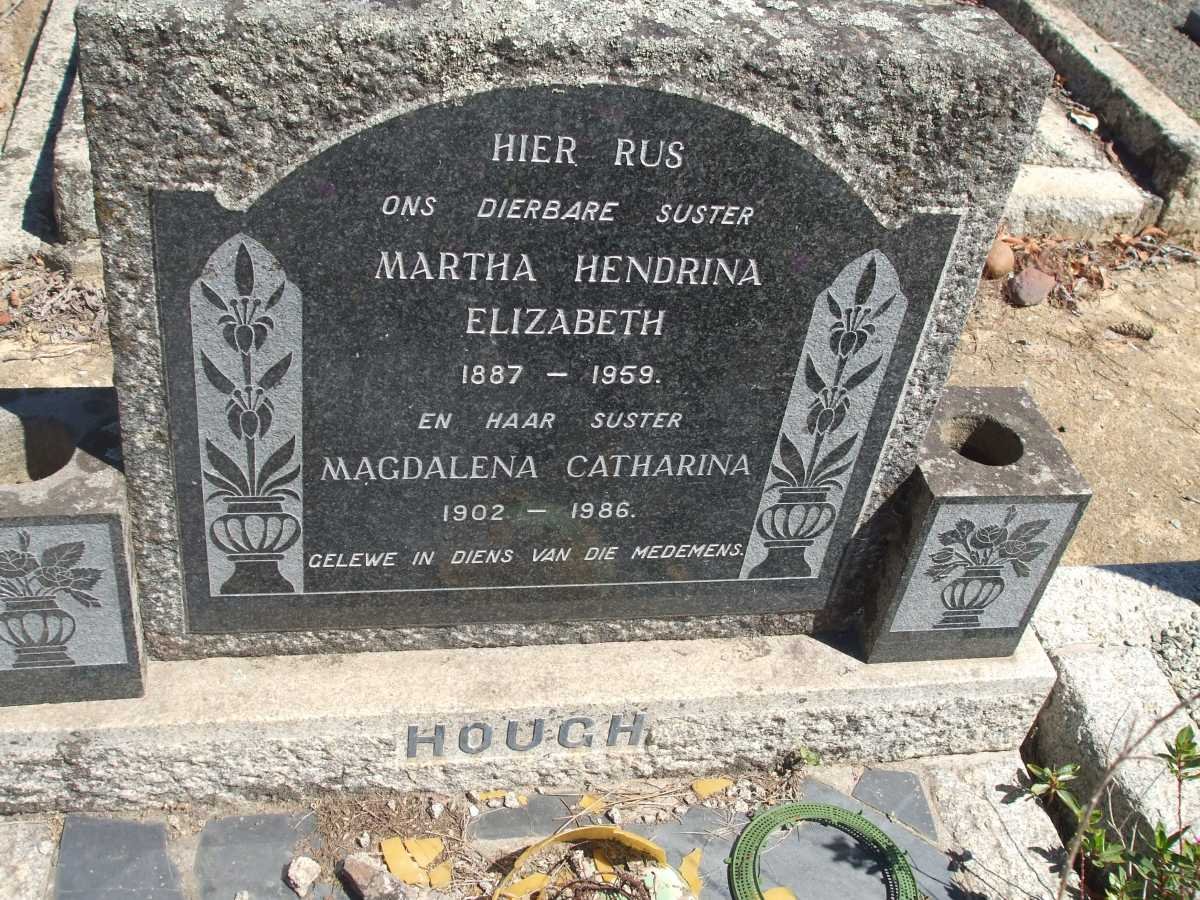 HOUGH Martha Hendrina Elizabeth 1887-1959 :: HOUGH Magdalena Catharina 1902-1986
