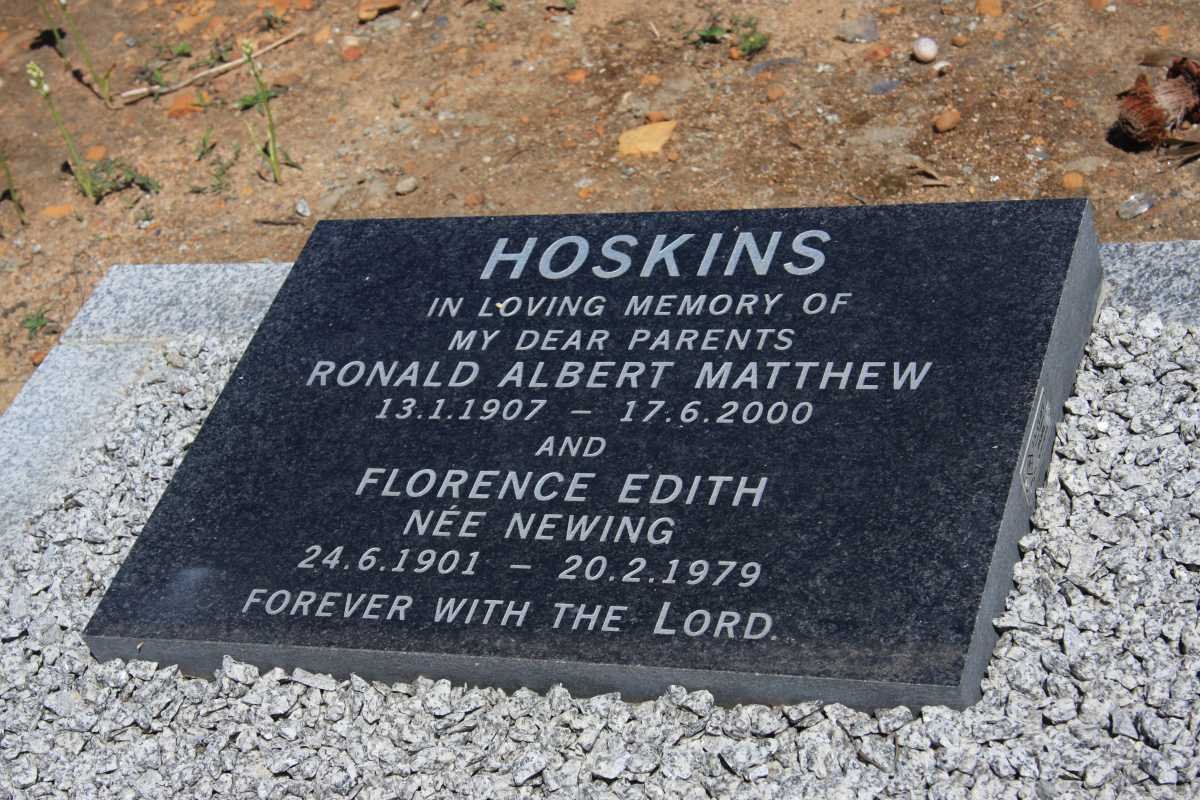 HOSKINS Ronald Albert Matthew 1907-2000 &amp; Florence Edith NEWING 1901-1979