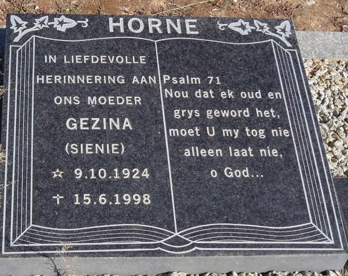 HORNE Gezina 1924-1998