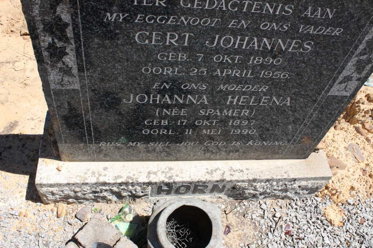 HORN Gert Johannes 1890-1956 &amp; Johanna Helena SPAMER 1897-1990