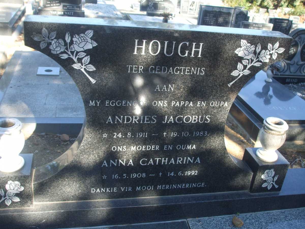 HOUGH Andries Jacobus 1911-1983 &amp; Anna Catharina 1908-1992