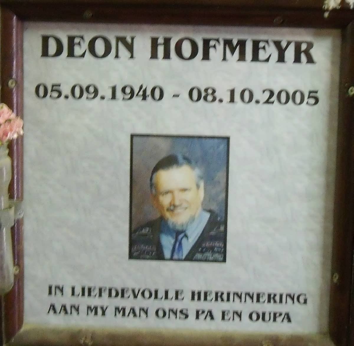 HOFMEYR Deon 1940-2005