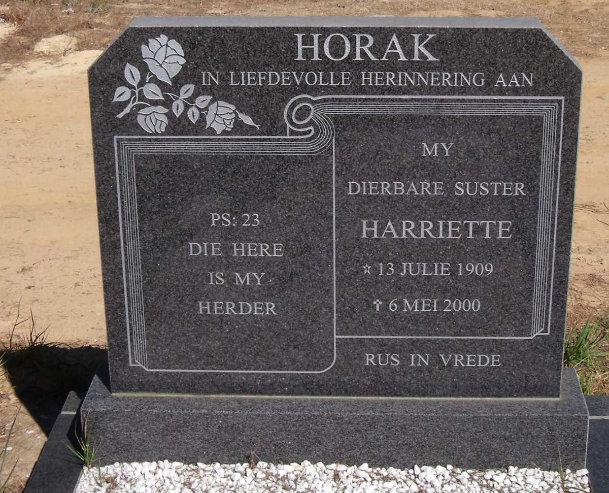 HORAK Hariette 1909-2000
