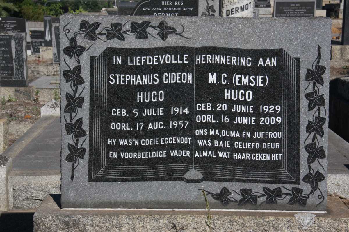 HUGO Stephanus Gideon 1914-1957 &amp; M.C. 1929-2009