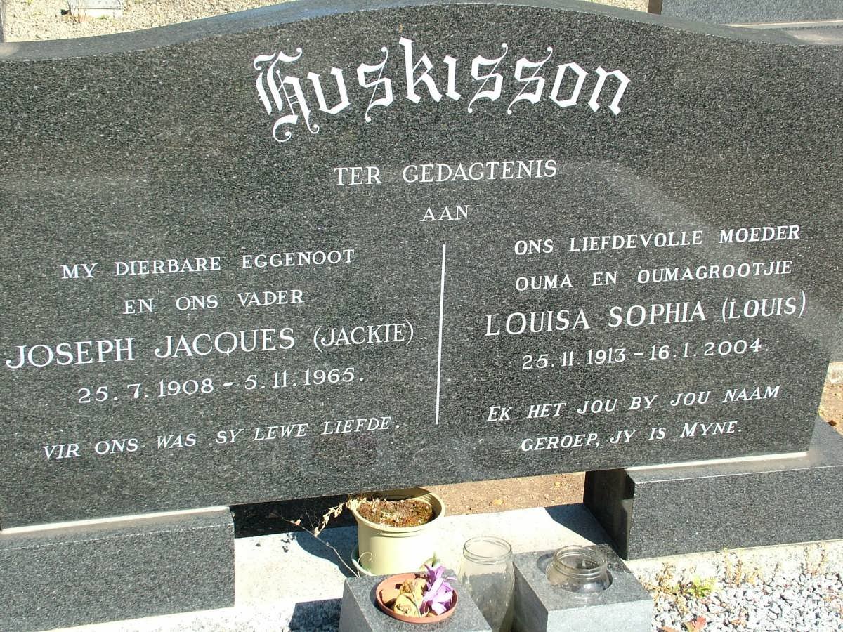HUSKISSON Joseph Jacques 1908-1965 &amp; Louisa Sophia 1913-2004