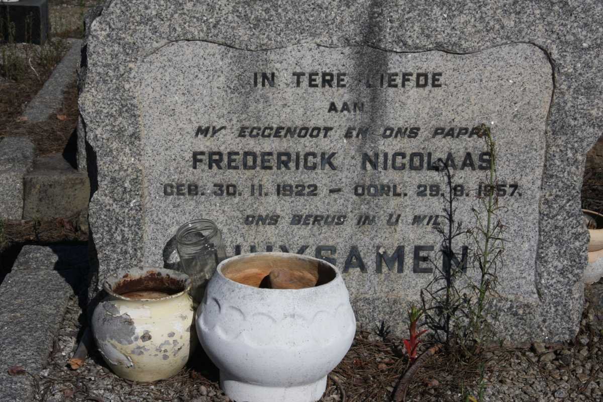 HUYSAMEN Frederick Nicolaas 1922-1957