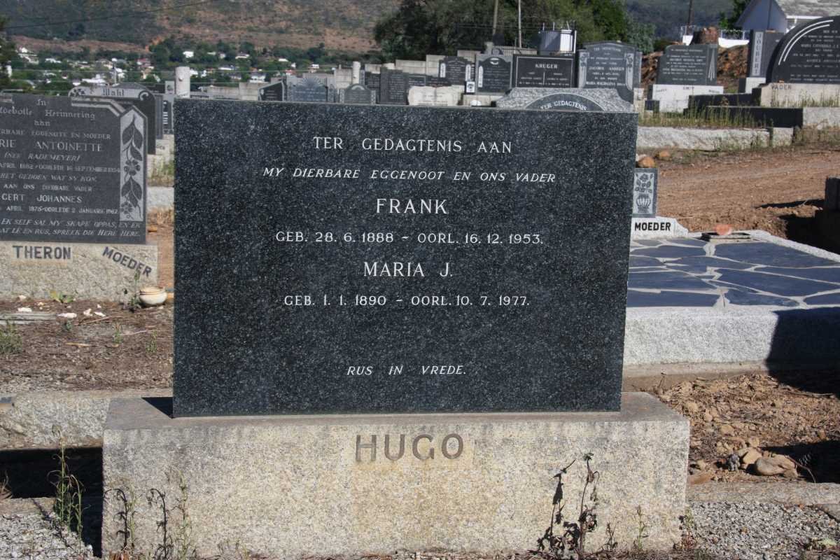 HUGO Frank 1888-1953 &amp; Maria J. 1890-1977