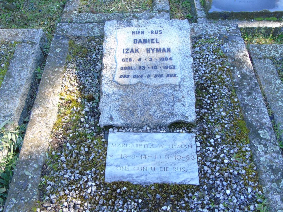 HYMAN Daniel Izak 1904-1953 &amp; Margaretta W. 1914-1993