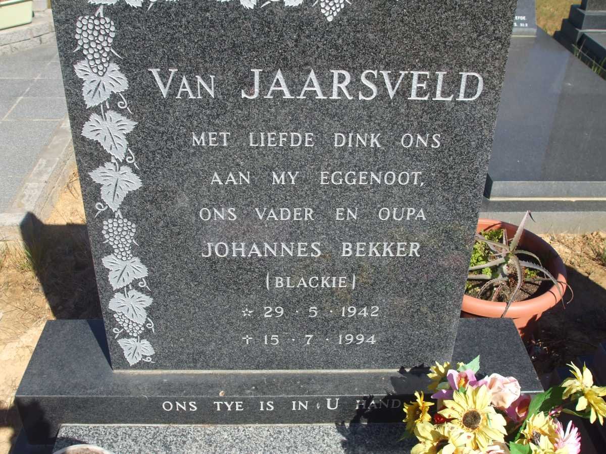 JAARSVELD Johannes Bekker, van 1942-1994