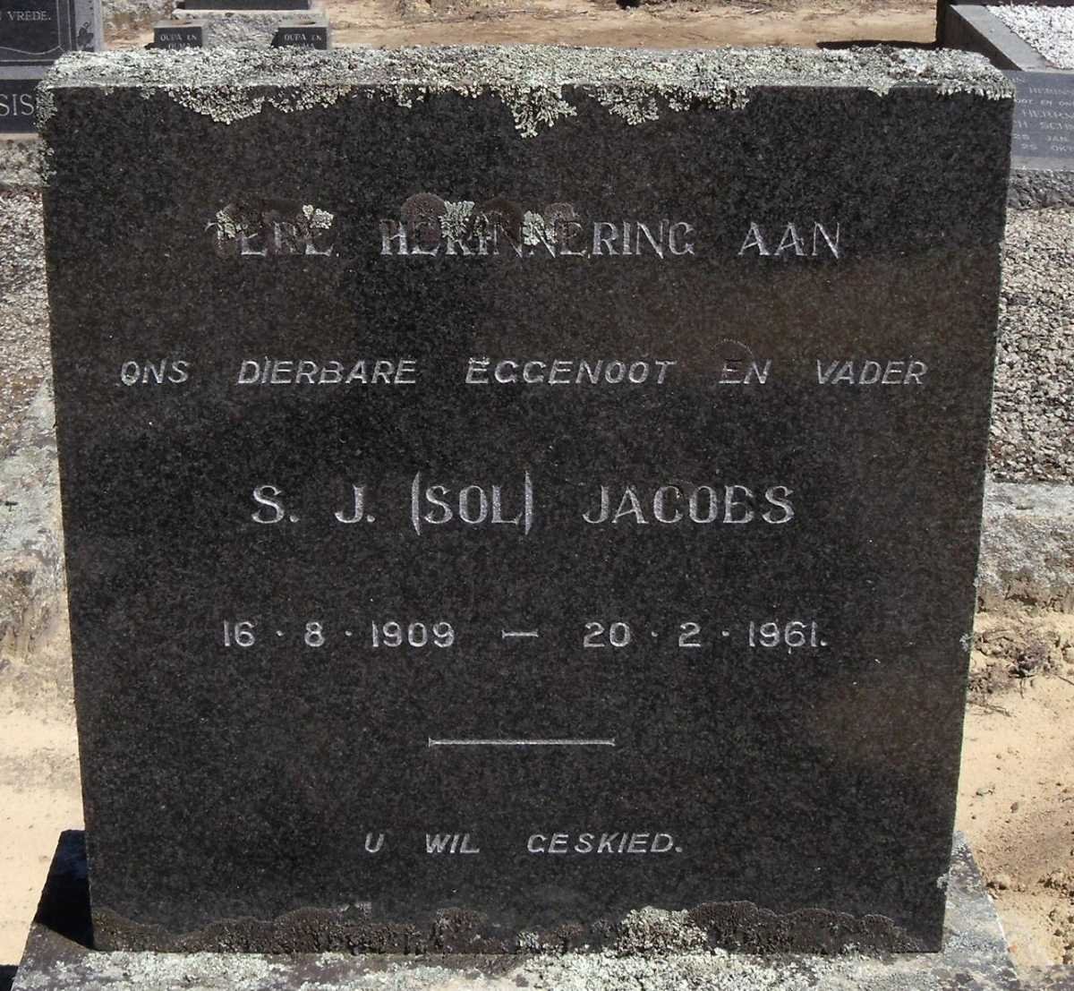 JACOBS S.J. 1909-1961