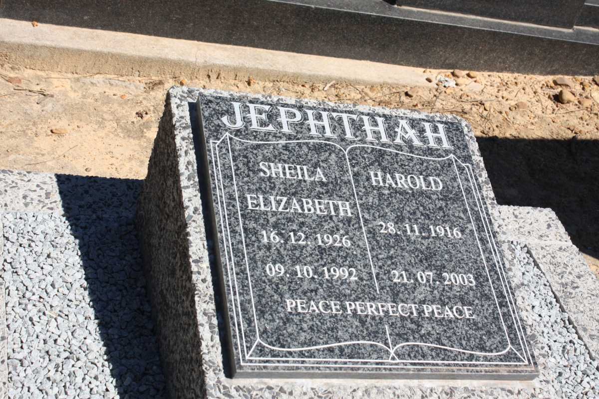 JEPHTHAH Harold 1916-2003 &amp; Sheila Elizabeth 1926-1992