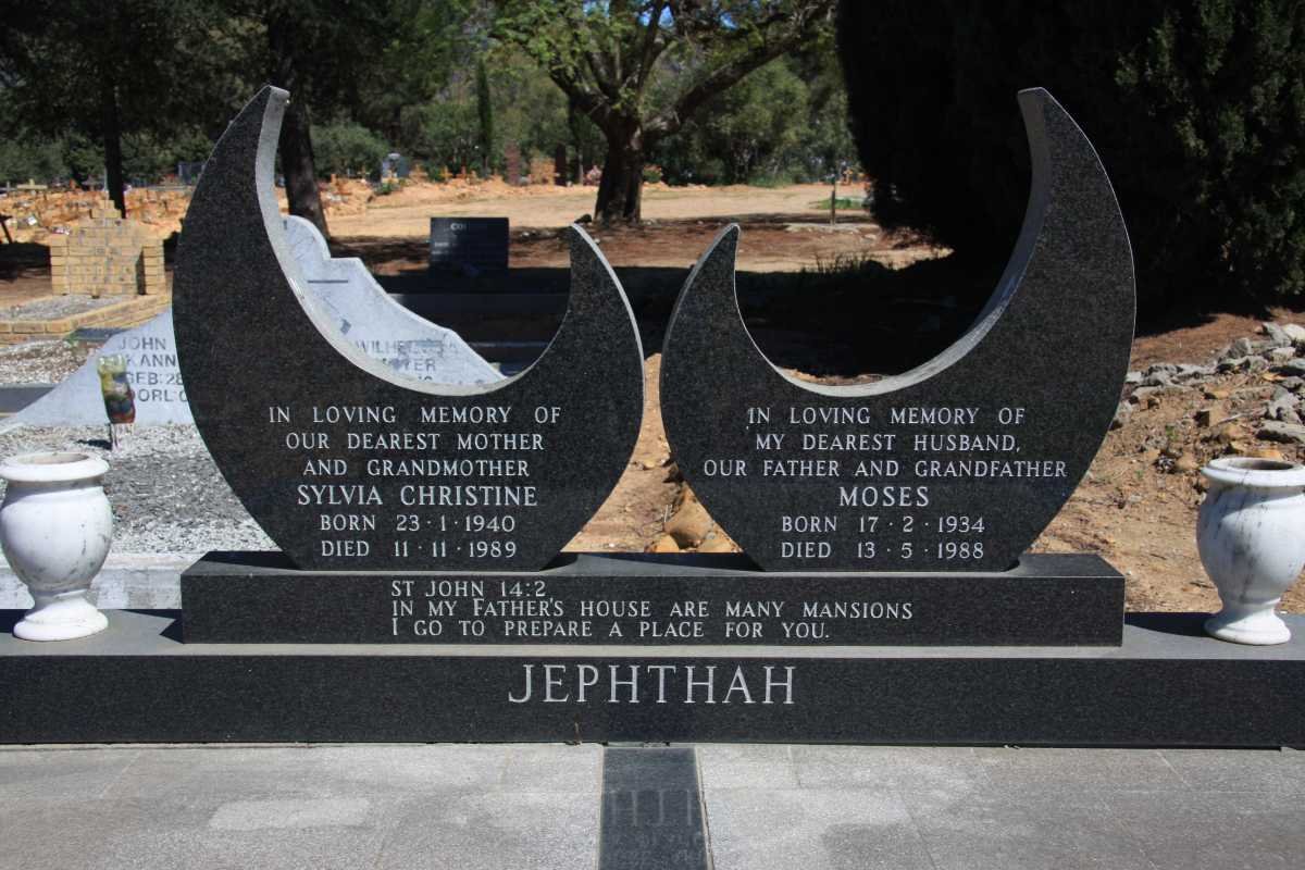 JEPHTHAH Moses 1934-1988 &amp; Sylvia Christine 1940-1989