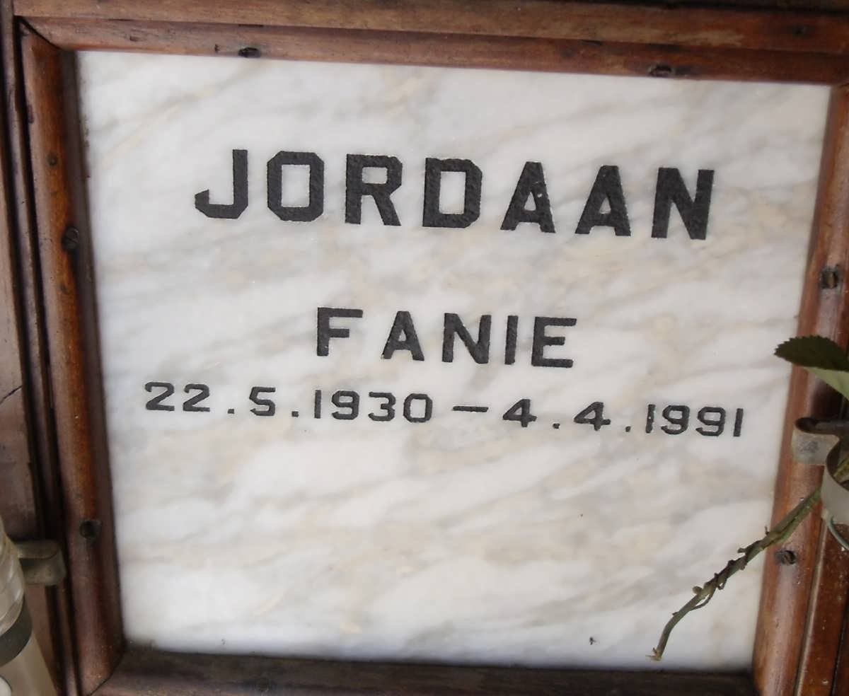 JORDAAN Fanie 1930-1991