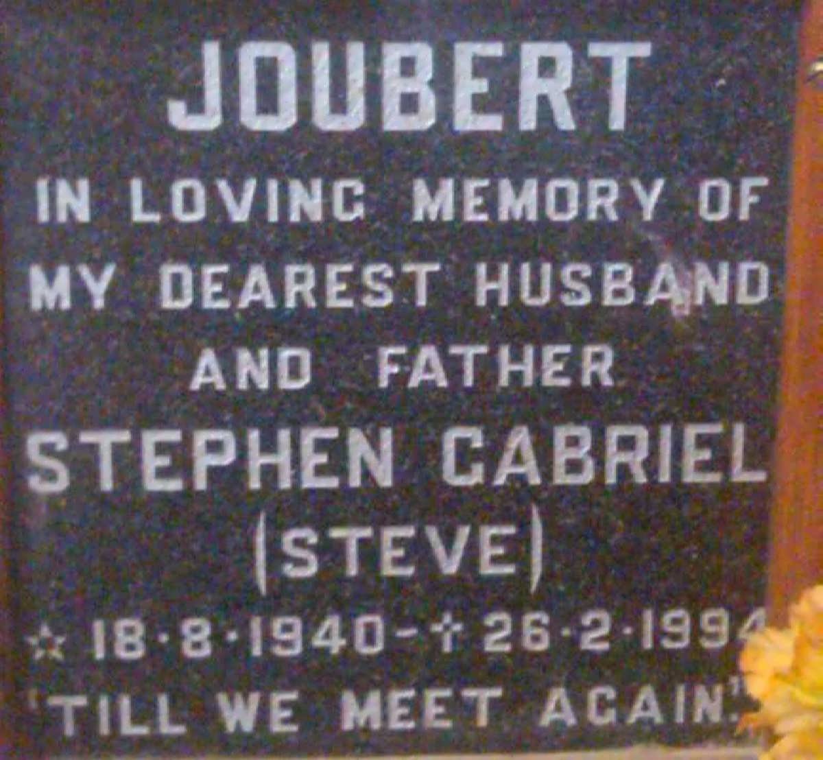 JOUBERT Stephen Gabriel 1940-1994