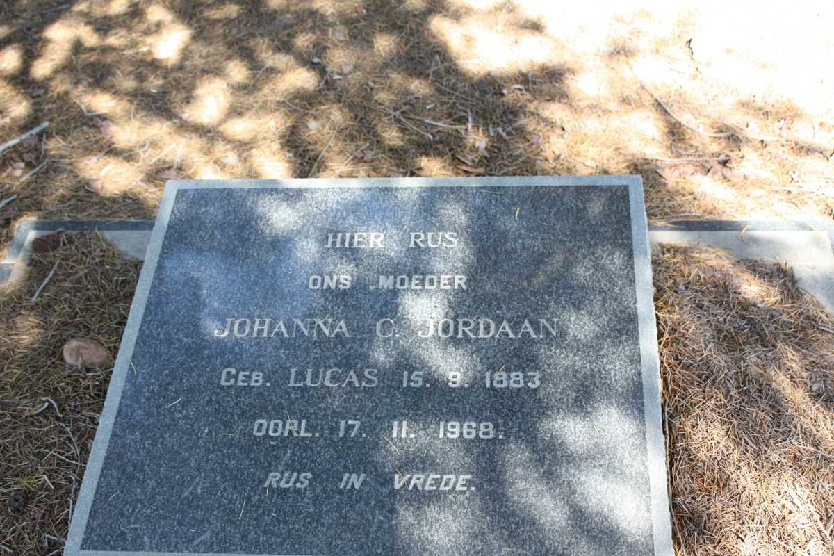 JORDAAN Johanna C. nee LUCAS 1883-1968