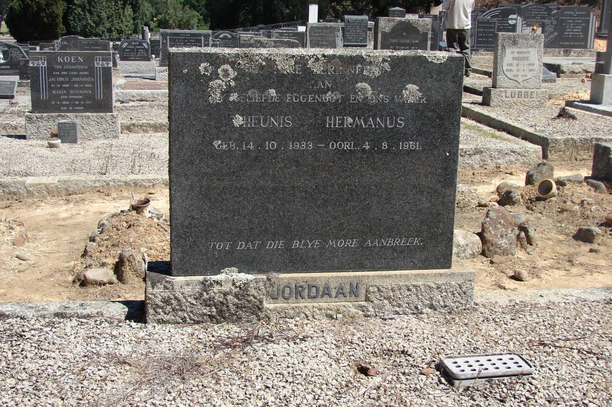 JORDAAN Theunis Hermanus 1933-1961