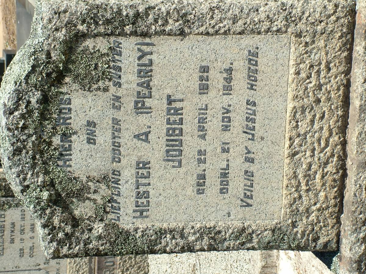 JOUBERT Hester A. 1929-1944