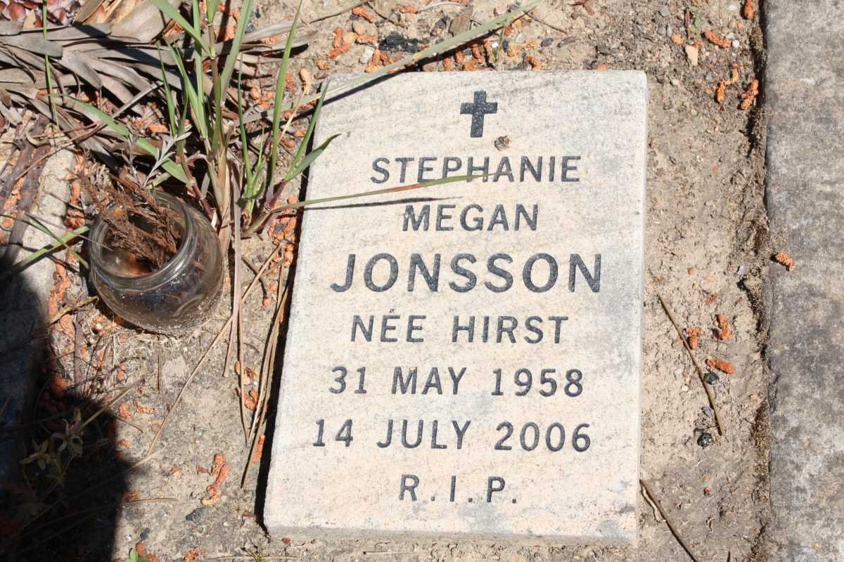 JONSSON Stephanie Megan nee HIRST 1958-2006