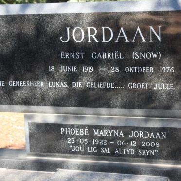 JORDAAN Ernst Gabriël 1919-1976 &amp; Phoebé Maryna 1922-2008